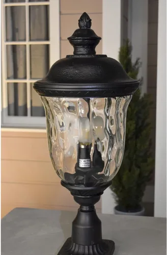 Miniatura 9 de Maxim 3420WGOB Carriage House - Vidrio de agua tradicional de aluminio fundido DC para exteriores, montaje en poste/poste, 3 luces, 120 vatios