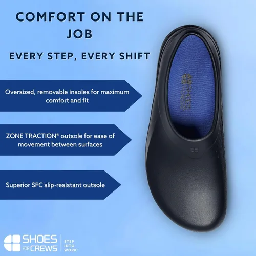 Miniatura 5 de Shoes for Crews Zuecos de trabajo antideslizantes para mujeres y hombres, zapatos de seguridad profesionales, resistentes al agua, antideslizantes