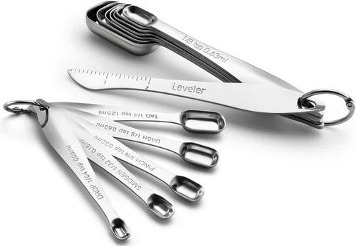 Miniatura 12 de Spring Chef Stainless Steel Measuring Cups and Spoons Set of 10, Nesting Kitchen Metal Measuring Cups and Spoons Set for Dry and Liquid Ingredients