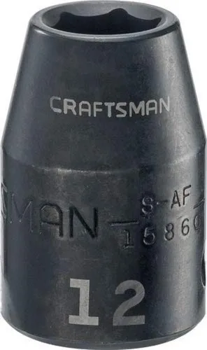 CRAFTSMAN - Llave de vaso de impacto poco profundo, métrico, accionamiento de 1/2 pulgada, 12 mm (CMMT15860)