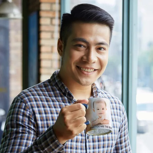 Miniatura 2 de Tazas de café con foto personalizada, 11 onzas, color negro con imagen, texto, regalos personalizados, taza de cerámica personalizada, gran regalo