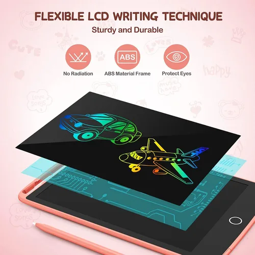 Miniatura 3 de TECJOE Paquete de 2 tabletas de escritura LCD con imanes de refrigerador, tablero de garabatos para niños, notas de cocina, rellenos de calcetines
