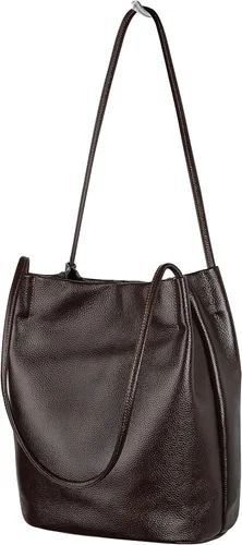 Miniatura 43 de Iswee - Bolsos de cuero genuino, diseño de hombro Hobo, bolsos para mujer