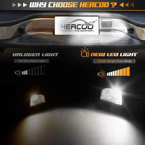 Miniatura 4 de HERCOO Luces LED para matrícula, cubierta de lente y arnés de cable de la lámpara trasera compatible con Silverado Sierra Avalanche Suburban