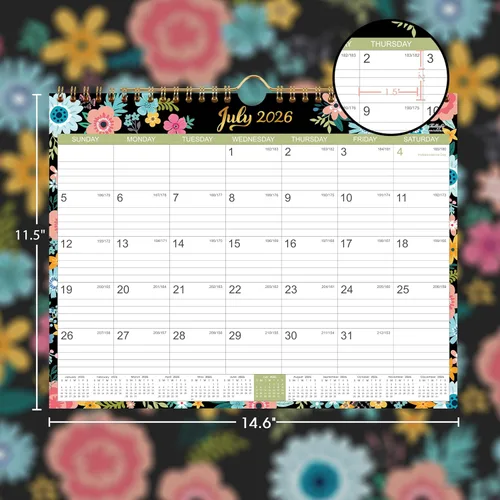 Miniatura 4 de Calendario 2026-2027 – Calendario de pared 2026-2027 con 18 meses, de julio de 2026 a diciembre de 2027, 14.6 x 11.5 pulgadas, encuadernación