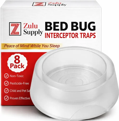 Miniatura 13 de Trampas interceptoras para insectos de cama, paquete de 4 unidades XL blancas para monitor pasivo y trampa de detección, ajuste universal para patas