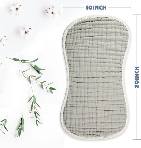 Miniatura 3 de MUKIN Paños de muselina para eructos y paño para eructos, suaves y absorbentes para niños y niñas, paquete de 5 baberos de algodón para recién
