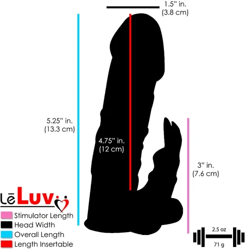 Miniatura 4 de LeLuv Manga para el pene buceador profundo con bala vibratoria clítoris cosquillas texturizado conejo macho o consolador mejora