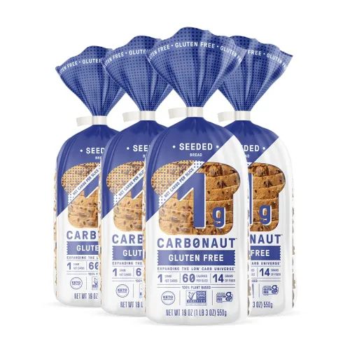 Miniatura 4 de Carbonaut Sin gluten, bajo en carbohidratos, certificado cetogénico, sin OMG, vegano (sin gluten, blanco bajo en carbohidratos, paquete de 4)