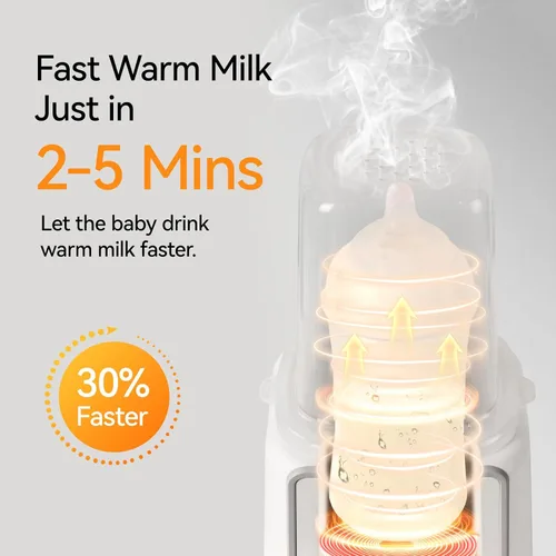 Miniatura 3 de Calentador de biberones para leche materna con temporizador y luz nocturna, calentador de leche 11 en 1 para biberones, mantiene el calor 48 horas