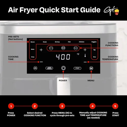 Miniatura 8 de Guy Fieri's Flavortown Freidora de aire de vapor de 6.5 cuartos de galón con tecnología Moisture Lock, combinación programable de vapor y freidora