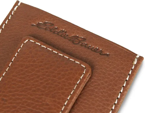 Miniatura 3 de Eddie Bauer Men's Rugged Leather Bifold Wallet Money Clip RFID Protection ID Window Genuine Leather EDC
