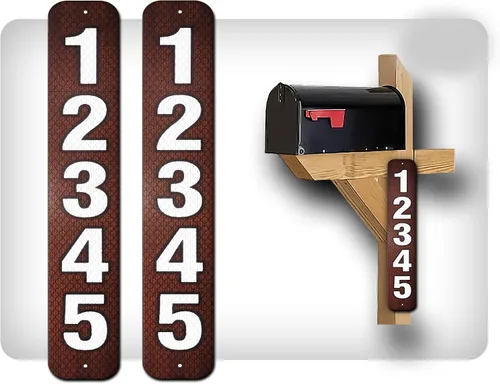 Miniatura 36 de Curb N Sign - Placas de números para buzón – 3 x 10 pulgadas hechas de aluminio reflectante de alta calidad – Números de buzón súper reflectantes