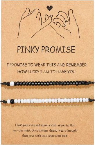 Miniatura 8 de UNGENT THEM Pinky Promise - Pulsera a juego para parejas, alma gemela, hombre, relación a distancia, regalos para mujeres, hombres, él, ella
