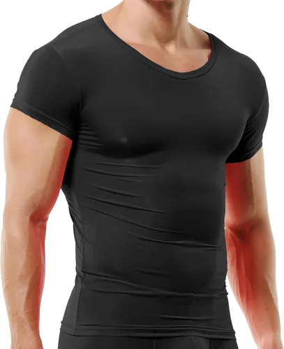 Miniatura 10 de DTODWW Men's Undershirts Soft V Neck Short Sleeves T-Shirts Classic Tees for Men Slim Fit Sweat Shirts Solid Color Tops
