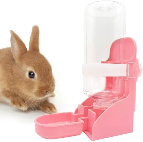 Miniatura 8 de kathson 2 botellas de agua de conejo, fuente de agua colgante de 17 onzas, dispensador automático sin fugas, alimentador de agua para conejito