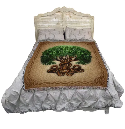 Miniatura 2 de Pure Country Weavers Brigid Ashwood - Manta de árbol de la vida celta – Manta de regalo tejida de algodón – Fabricado en los Estados Unidos