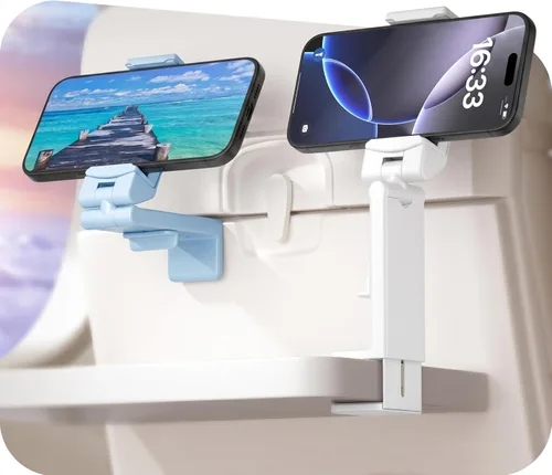 Miniatura 14 de Perilogics Soporte de Montaje para Teléfono de Avión Universal en Vuelo Visualización Manos Libres con Rotación Dual Multidireccional de 360 Grados