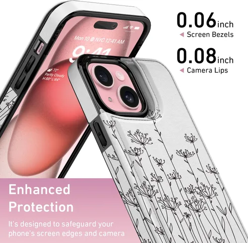 Miniatura 3 de FUNMIKO Funda tipo cartera para iPhone 13 Mini con tarjetero, bloqueo RFID, protección de grado militar y obras de arte impresas con rayos UV