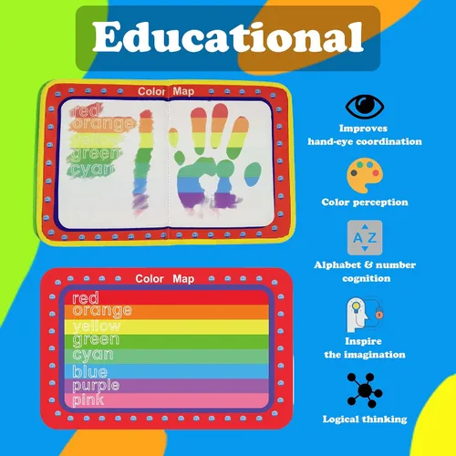 Miniatura 5 de LISKTO - Libro de estera para garabatos de agua: juguete mágico de educación para la primera infancia, perfecto para viajes, gran regalo para niños