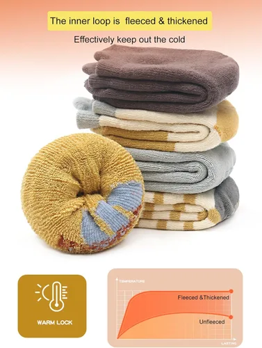 Miniatura 3 de Calcetines de agarre antideslizantes para bebés y niños pequeños, cálidos, gruesos, antideslizantes, calcetines para niñas y niños recién nacidos, 6