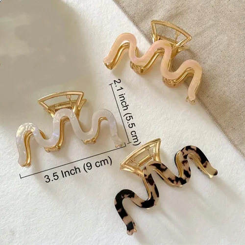 Miniatura 2 de Sinide - Pinzas de metal para el cabello de 3.5 pulgadas, pinzas grandes de acetato de celulosa, pinzas para cabello largo y grueso, accesorios