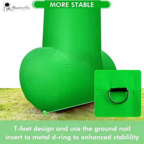 Miniatura 4 de Arco inflable de 20 pies de línea de acabado verde con potente soplador, arco inflable hexagonal al aire libre para carreras de 5 K, fiesta