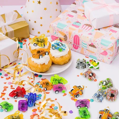 Miniatura 2 de Vileafy 50 mini autos de tracción para niños, bolsas de regalos de cumpleaños, recompensas de aula, recuerdos de fiesta y premios de carnaval