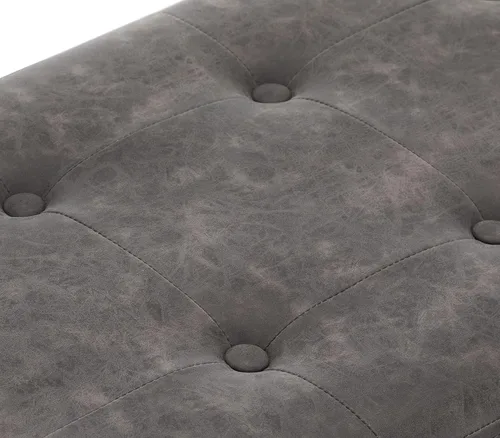 Miniatura 5 de chairus Banco de entrada tapizado de piel sintética, asiento de banco de dormitorio de 36 pulgadas con patas de madera en forma de X para sala
