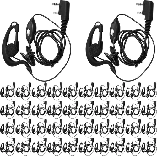 Miniatura 8 de 10 pares de auriculares para walkie talkie con micrófono de 2 pines, micrófono de auricular para radio bidireccional, auricular de un solo cable