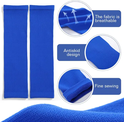 Miniatura 2 de Panitay 4 pares de mangas de pierna para acompañar calcetines de compresión de pantorrilla para fútbol, fútbol, baloncesto, combina con tu