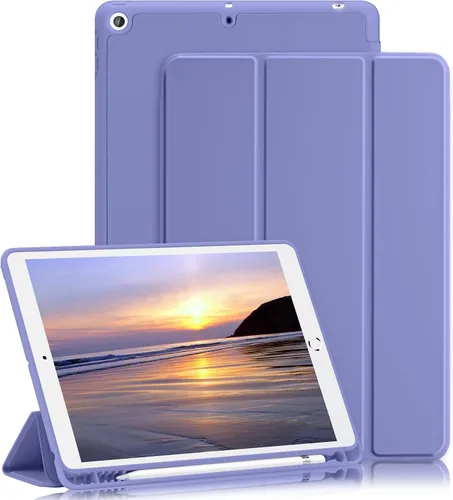 Miniatura 10 de Funda para iPad 8ª/7ª generación (2020/2019) iPad 10.2 pulgadas con soporte para lápices [encendido/apagado] funda protectora con soporte magnetico