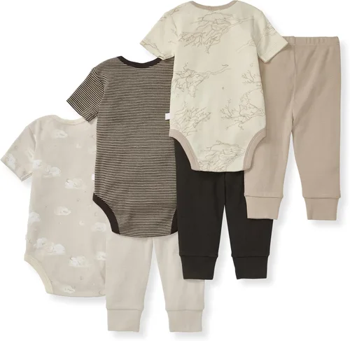 Miniatura 2 de Burt Bees - 6Pk Baby Girl Organic Cotton Bodysuit & Pant Set, Ranunculus