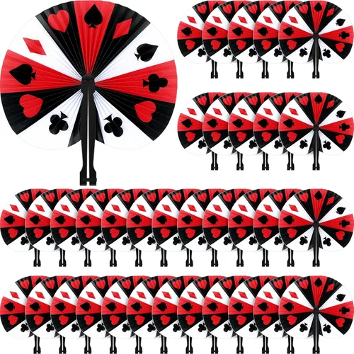 Taiyin Casino - Paquete de 48 abanicos de mano plegables decorativos para revelación de género para decoración de fiesta de ducha, vacaciones de