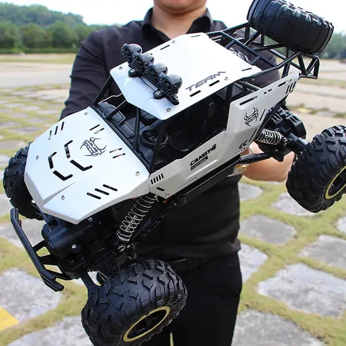 Jiakora Coche de Control Remoto 1:12 Camión Todo Terreno, Carcasa de Metal Faros LED Camión Monster RC Todo Terreno, Coches RC Juguetes para Niños