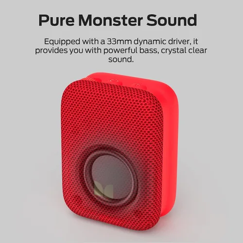Miniatura 2 de Monster Atomic Atom Altavoz Bluetooth Portátil con Micrófonos para Llamadas Manos Libres, IPX5 Impermeable, Altavoz Compacto y Portátil