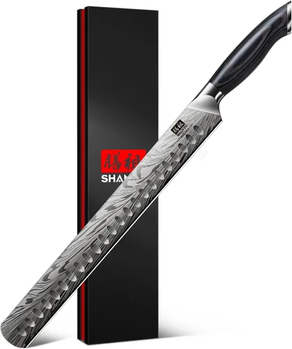 Miniatura 11 de SHAN ZU Cuchillo de chef en acero en polvo, cuchillo de cocina japonés de 8 pulgadas, cuchillos de chef ultra afilados, cuchillos japoneses de alto