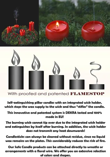 Miniatura 4 de HYOOLA Velas de pilar blancas 2x3 pulgadas - Paquete de 12 velas de pilar sin perfume a granel - Fabricadas en Europa