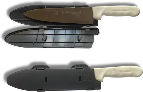Miniatura 2 de Protector de hoja de cuchillo fabricado en Estados Unidos, almacenamiento y transporte seguros para cuchillos de cocina, protege los bordes en Gris