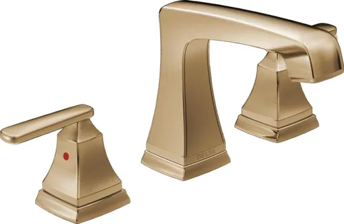 Delta Ashlyn - Grifo de baño generalizado, grifo dorado de 3 agujeros, conjunto de drenaje de metal Push-Pop, bronce champán 3564-CZMPU-DST