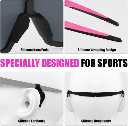 Miniatura 7 de X-TIGER Gafas de sol polarizadas para deportes con 5 lentes intercambiables, gafas de ciclismo para hombres y mujeres, para béisbol, correr, pesca