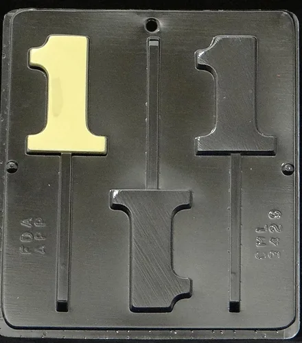 Miniatura 4 de Molde de caramelo de chocolate con paleta número 1 cumpleaños #1 3429