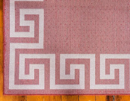 Miniatura 9 de Unique Loom Athens Collection - Alfombra clásica geométrica con diseño de borde moderno, 5 x 8 pies, color borgoña/beige