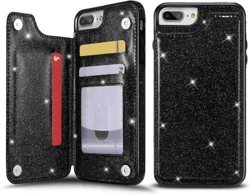 Miniatura 18 de Funda de piel tipo cartera para iPhone con (dos cierres magnéticos), (ranuras para tarjetas) función atril