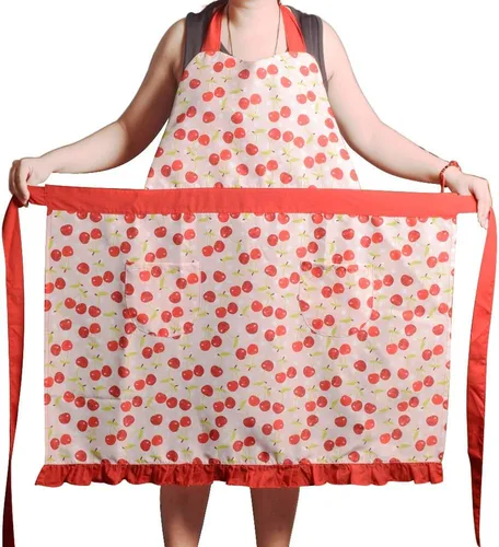 Miniatura 3 de Love Potato Delantales para mujeres y niñas, tamaño grande, delantal de cocina ajustable con 2 bolsillos y lazos extralargos, 34 x 36 pulgadas