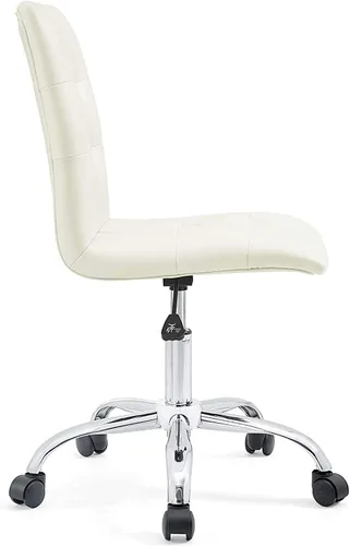 Miniatura 4 de Modway Prim Silla de oficina giratoria sin brazos con respaldo medio acanalado en blanco