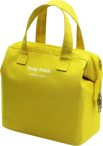 Miniatura 8 de Mziart Bolsa de almuerzo aislada simple Bento bolsa de almuerzo bolsa de almuerzo para mujeres hombres adultos picnic trabajo senderismo playa (azul)