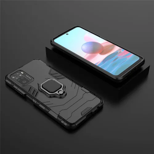 Miniatura 6 de MaiJin Compatible con Xiaomi Mi Redmi Note 10, Redmi Note 10S, soporte de anillo de metal a prueba de golpes