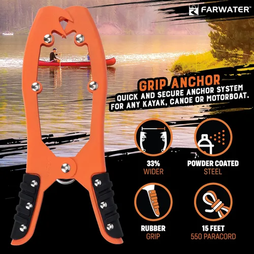 Miniatura 2 de Empuñadura de anclaje para canoa – barco, tubo de flotador y accesorios de pesca en kayak, equipo de kayak – Anclaje de abrazadera de cepillo
