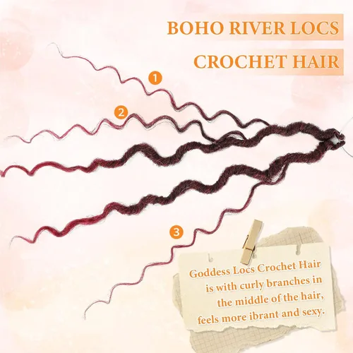 Miniatura 4 de Wodun Goddess Locs - Cabello de ganchillo de 12 pulgadas, 8 paquetes de cabello sintético de ganchillo, cabello de ganchillo previamente enrollado